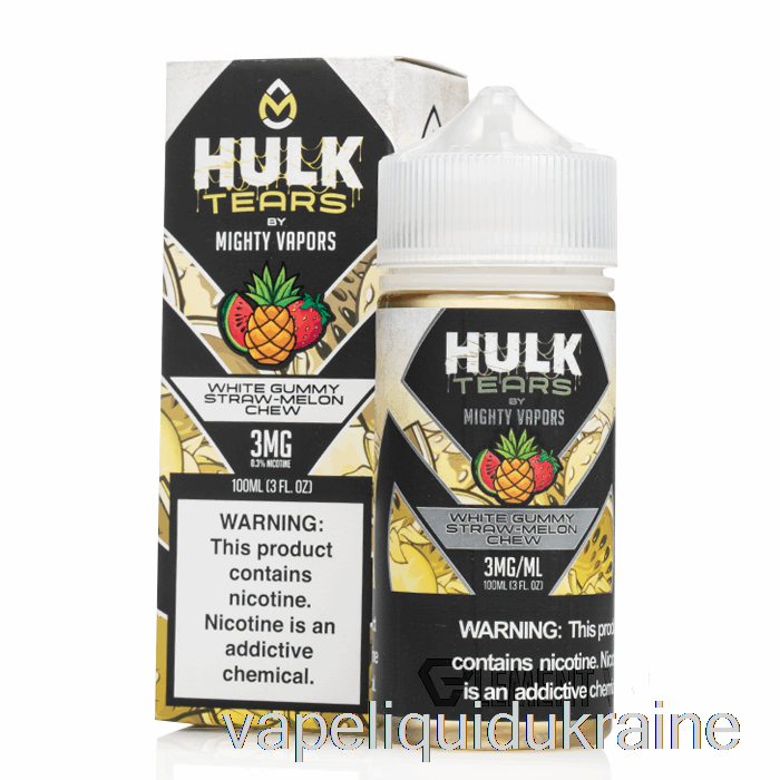 Vape Liquid Ukraine White Gummy Straw Melon Chew - Hulk Tears - 100mL 3mg